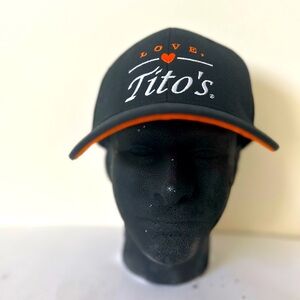 Tito’s Vodka Trucker Hat Black Orange Mesh Adjustable Snapback